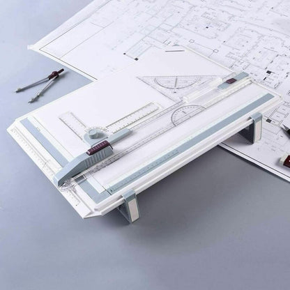 Drawing Board with Adjustable Angle, 51 x 37 cm, for Students, Engineers, Artists and Architects, A3 Drawing Board with Parallel Motion Accessories