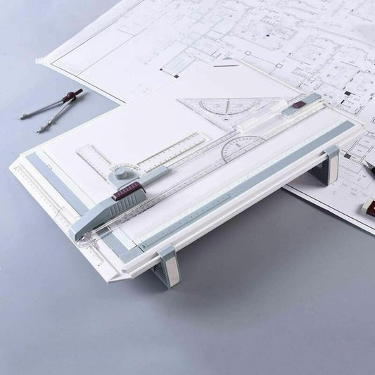 Drawing Board with Adjustable Angle, 51 x 37 cm, for Students, Engineers, Artists and Architects, A3 Drawing Board with Parallel Motion Accessories