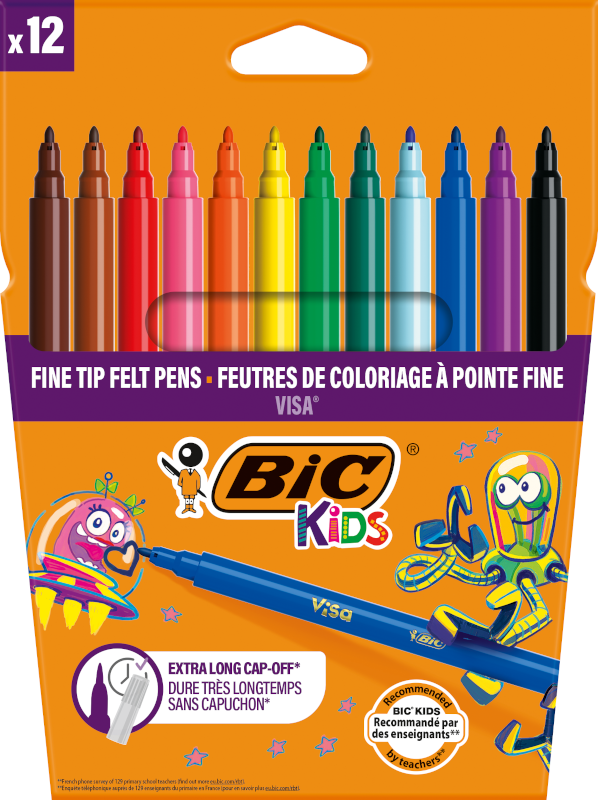 BICKids Visa Felt Pens 10 + 2 Pack