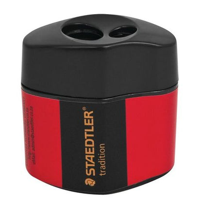 Staedtler Black & Red Double Hole Barrel Sharpener