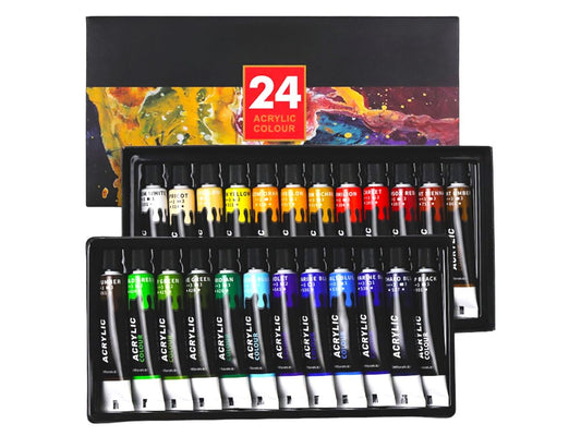 24 Piece 12ml Premium Acrylic Paint Tube Set