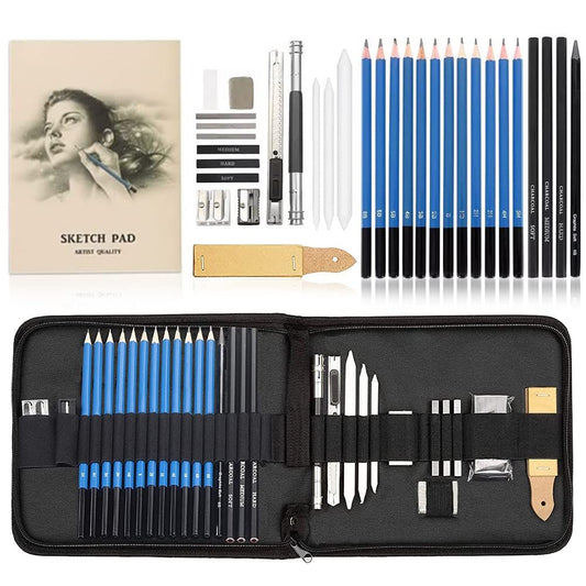 Drawing Sketch Pencils Kit 34 Pieces Professional Art Set Includes Various pencils